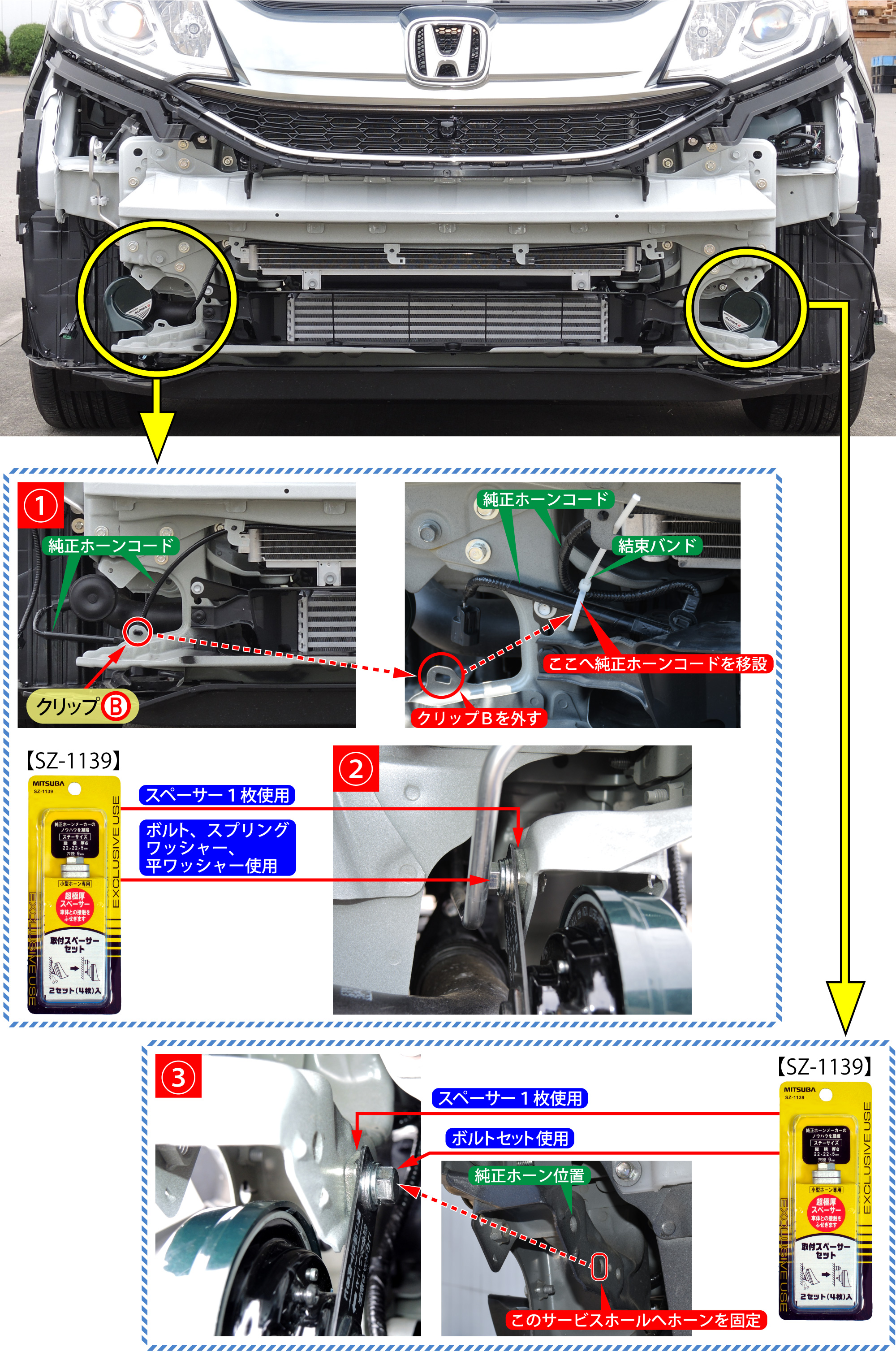 ステップ ワゴン スパーダ ｒｐ３ のホーン交換