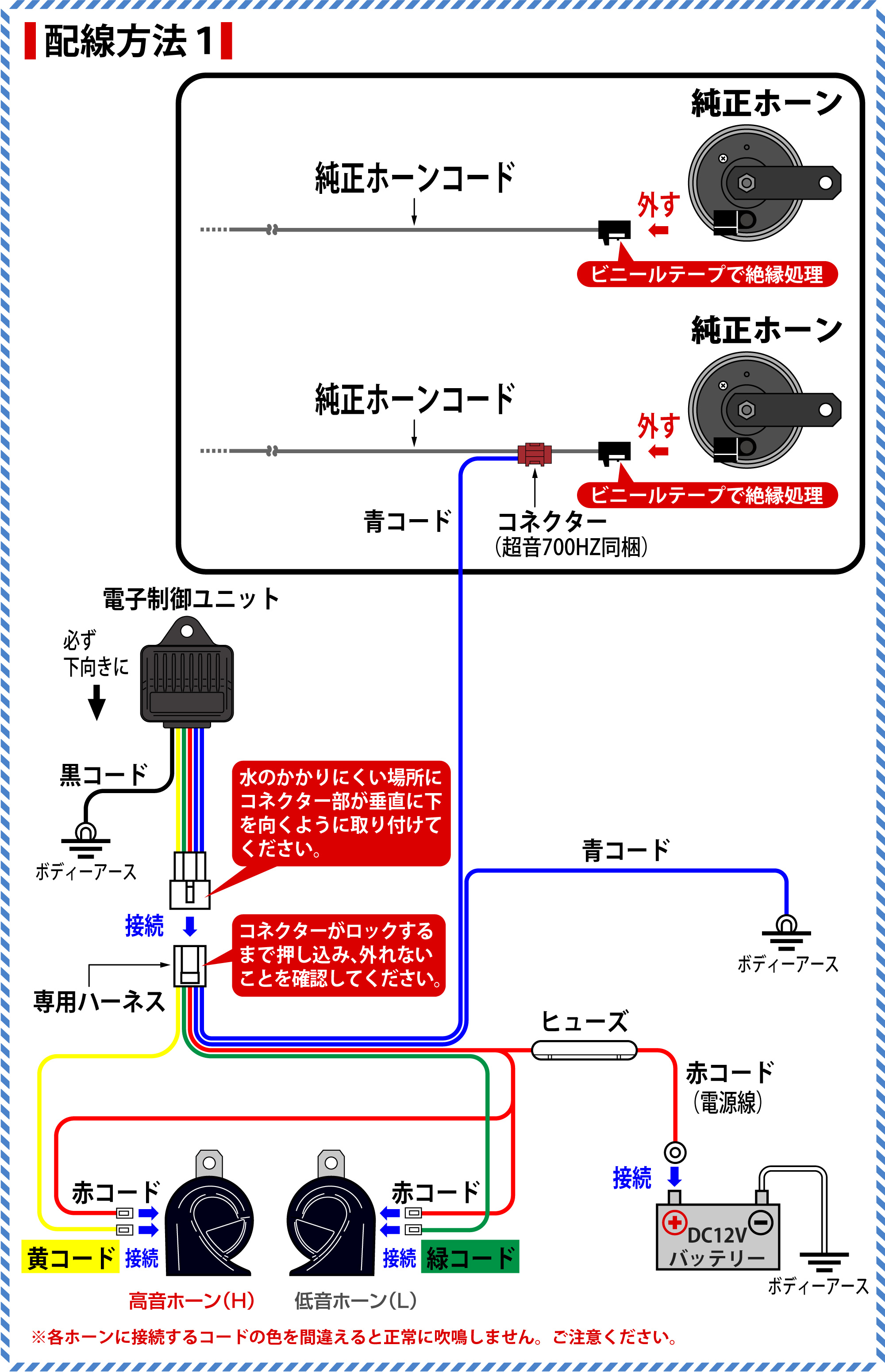 ヴォクシー ｚｒｒ８０ｗ のホーン交換