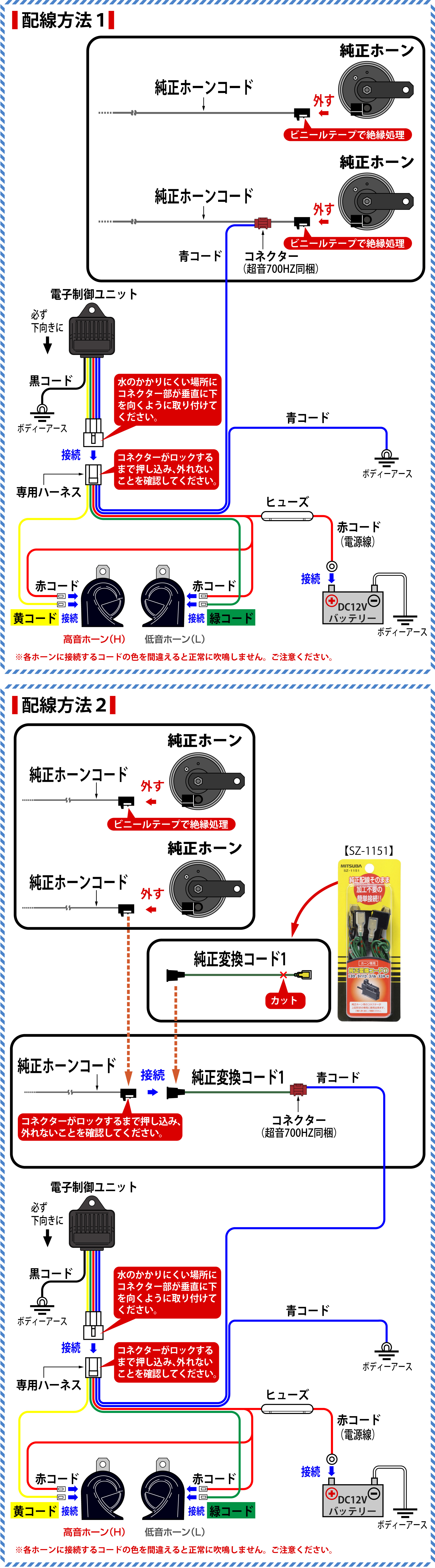 プリウス（Ｗ５０）のホーン交換